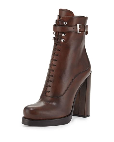 prada boots lace up|prada high heel boots.